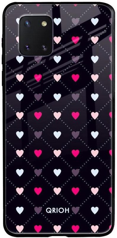 QRIOH Glass Back Cover for Samsung Galaxy Note 10 lite  (Multicolor, Grip Case, Silicon, Pack of: 1)