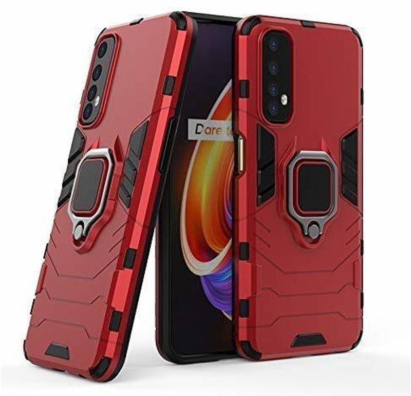 MCNA MOBILE CASE N ACCESSORIES Back Cover for Realme 7  (Red, Rugged Armor)