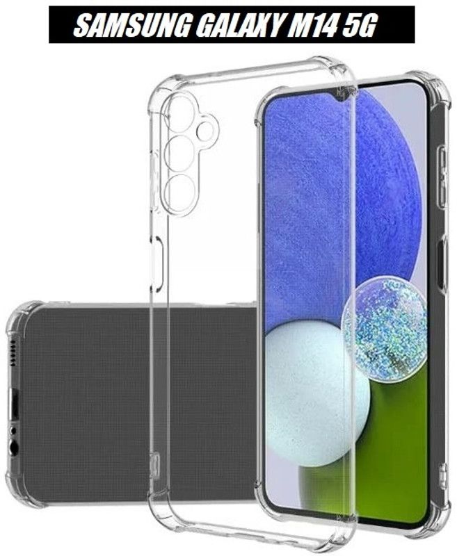 VISHZONE Back Cover for Samsung Galaxy M14 5G  (Transparent, Grip Case, Silicon, Pack of: 1)