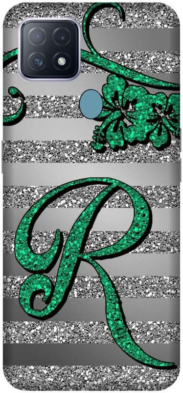 VS PRINT LINK Back Cover for OPPO A15 , CPH2185 ,R letter,R name R word , Printed Back Cover  (Green, Hard Case, Pack of: 1)