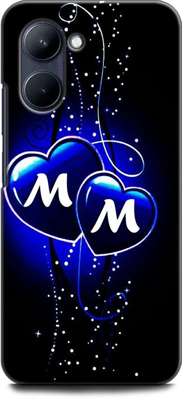 WallCraft Back Cover for Realme C33, RMX3624 M M, M LOVES M, M NAME, ALPHABET, MM LOVE, HART, BLUE  (Multicolor, Dual Protection, Pack of: 1)