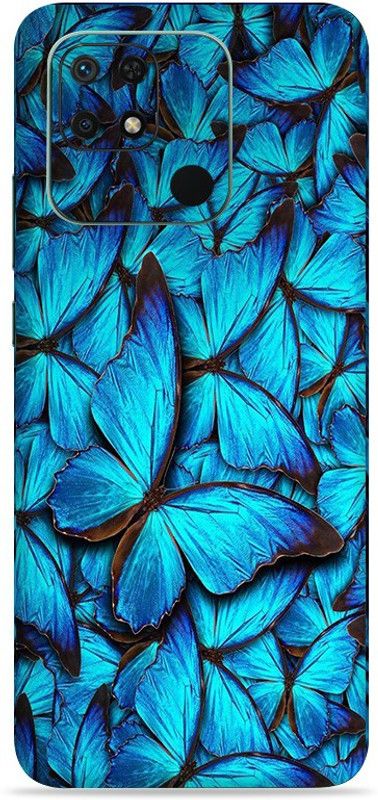WeCre8 Skin's Redmi 10c Mobile Skin  (Blue Butterfly Multicolor Mobile Skin With Ultra Matte Finish)
