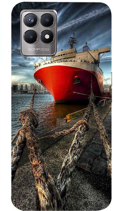 Skyhawk Back Cover for Sky Hawk Back Cover For Realme 8I Red Cruiseship  (Multicolor, Waterproof, Silicon, Pack of: 1)