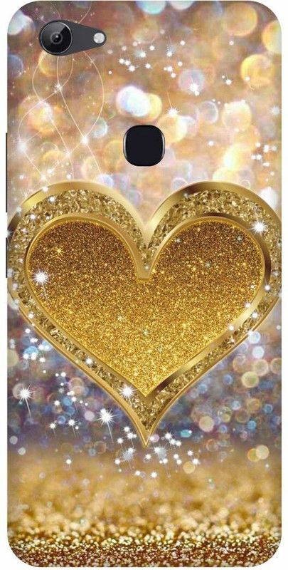 FRONK Back Cover for vivo Y81, vivo 1803 GOLDEN, SPARKLE, HEART, DIL  (Gold, Hard Case, Pack of: 1)