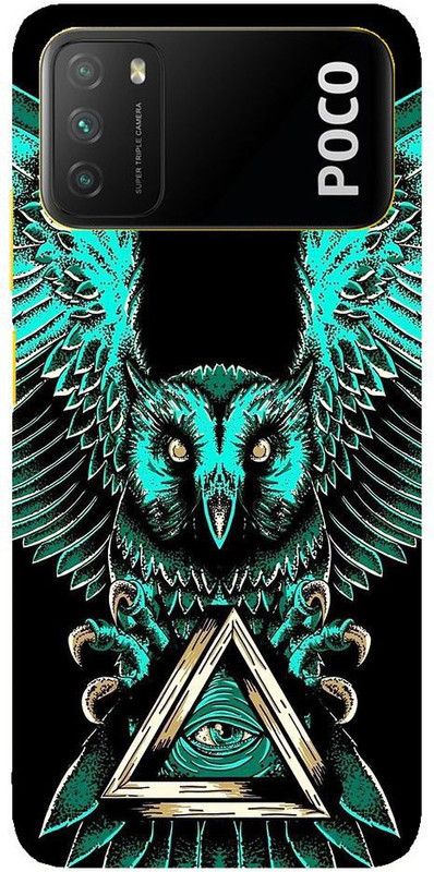 HELLO CASE Back Cover for Poco M3  (Black, Green, Hard Case)