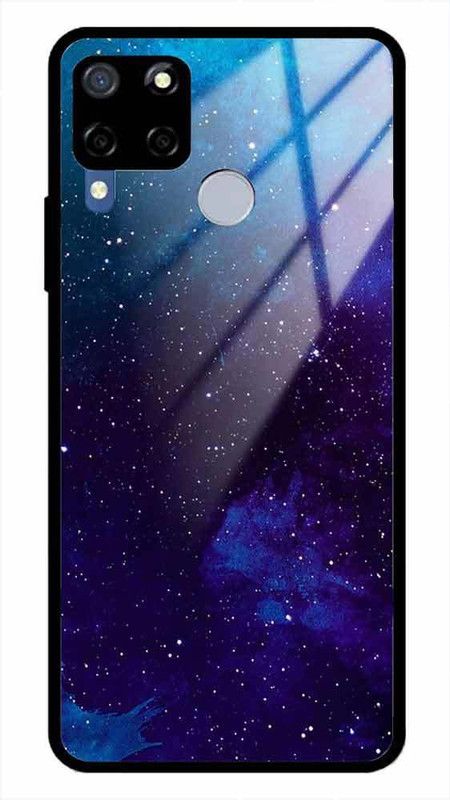 NDCOM Back Cover for Realme C15 Beautiful Star Space Printed Glass Case  (Multicolor, Grip Case, Pack of: 1)