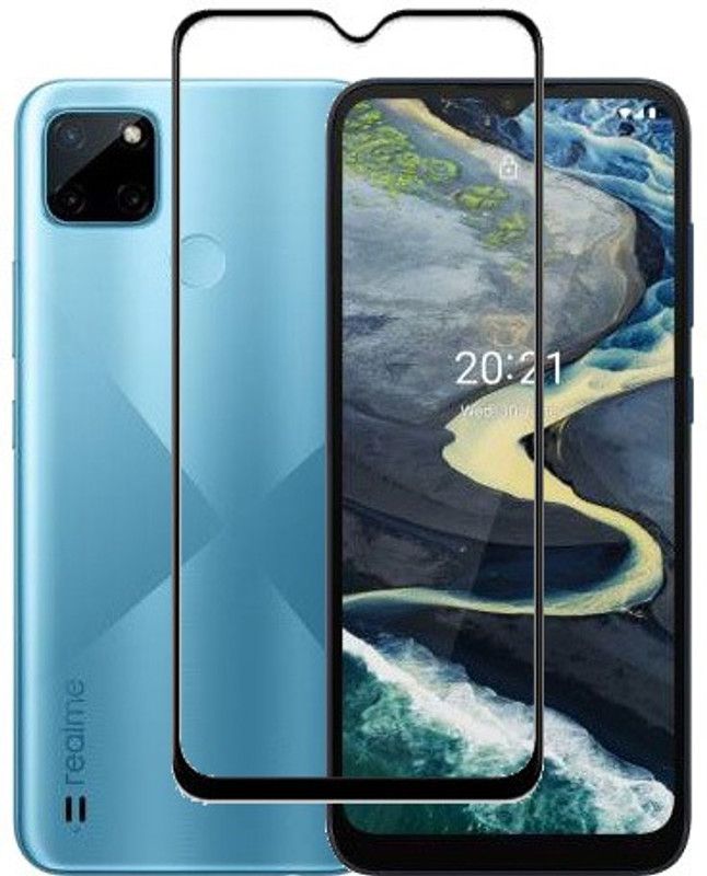 HOBBYTRONICS Edge To Edge Tempered Glass for Realme C21Y  (Pack of 1)