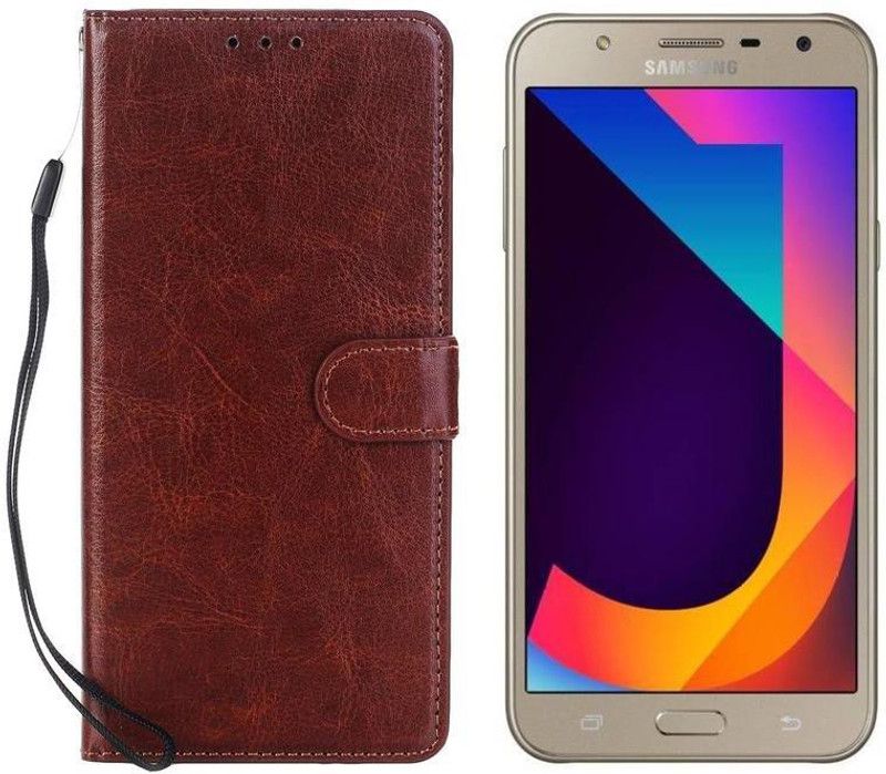 Dgeot Flip Cover for Samsung Galaxy J7 Nxt (Gold, 32 GB) (3 GB RAM)  (Brown, Dual Protection, Pack of: 1)