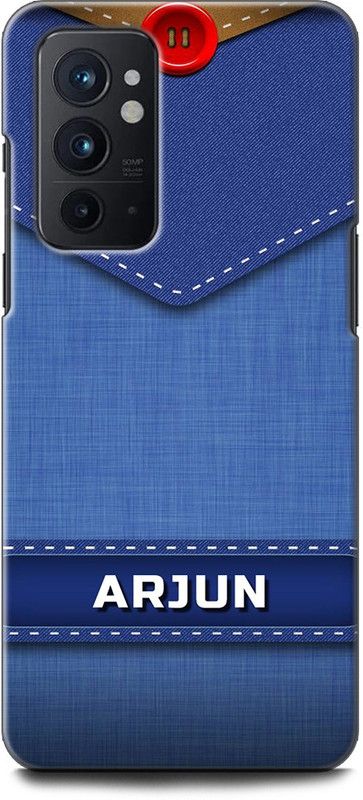 WallCraft Back Cover for OnePlus 9RT 5G ARJUN NAME, A, LETTER, BLUE, JEANS, ALPHABET, DESIGN  (Multicolor, Dual Protection, Pack of: 1)