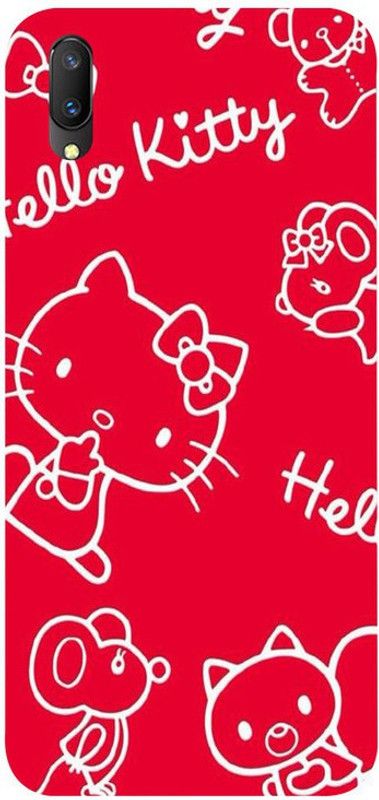Skyhawk Back Cover for Vivo V11 Pro Red And White Hello Kitty  (Multicolor, Waterproof, Silicon, Pack of: 1)
