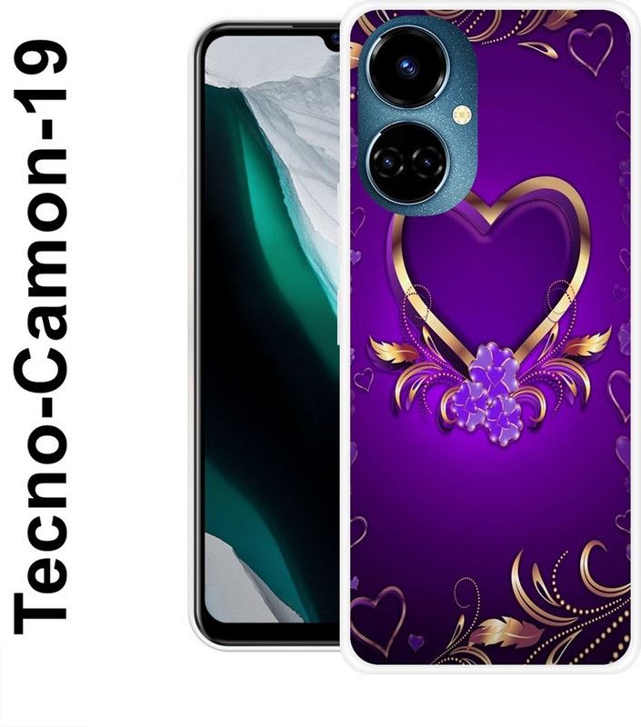 KLC Back Cover for Tecno Camon 19  (Purple, Gold, Grip Case, Silicon)