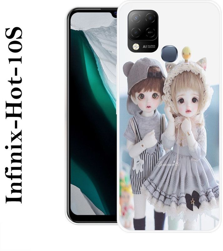 INDIALAND Back Cover for Infinix Hot 10s  (Blue, Grey, Grip Case, Silicon)
