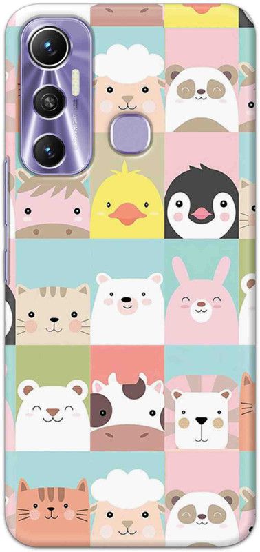 NDCOM Back Cover for Infinix Hot 11 Animals Seamless Pattern Printed  (Multicolor, Hard Case, Pack of: 1)