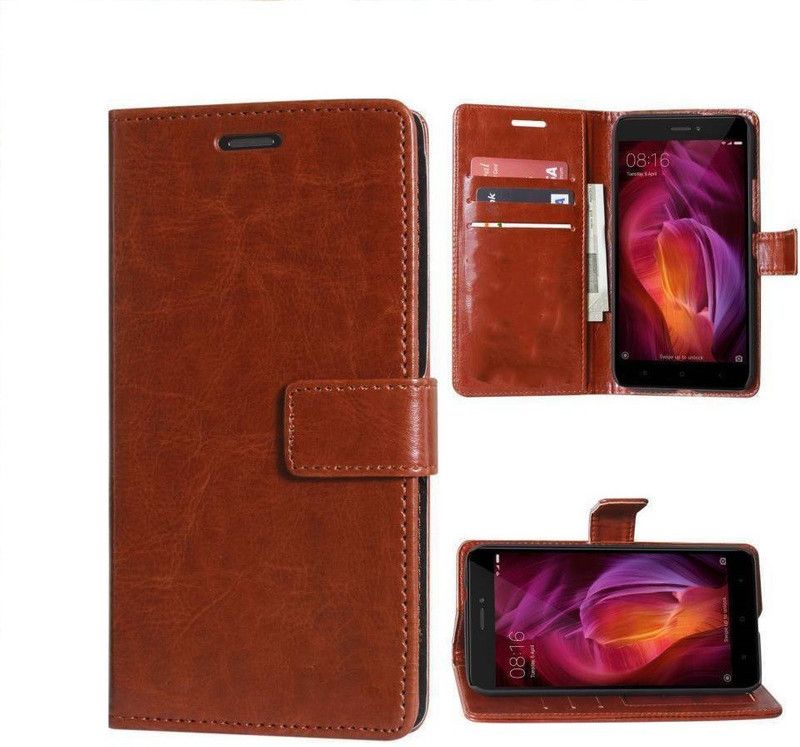 Coverage Flip Cover for Vivo V11  (Brown, Grip Case)