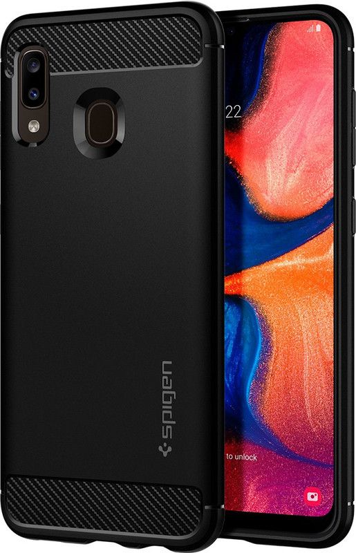Spigen Rugged Armor Back Cover for Samsung Galaxy M10S, Samsung Galaxy A30, Samsung Galaxy A20  (Black, Rugged Armor, Pack of: 1)