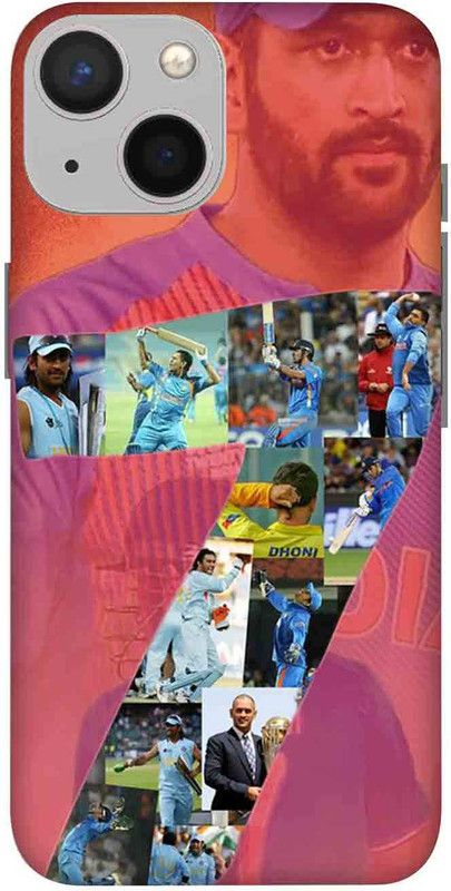 NDCOM Back Cover for iPhone 13 Mini MS Dhoni Number 7 Printed  (Multicolor, Hard Case, Pack of: 1)