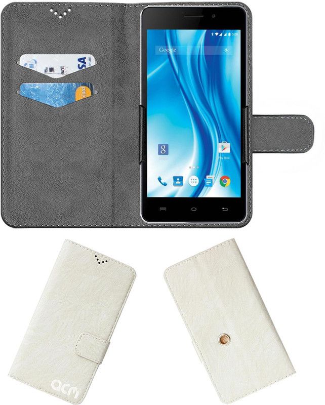 ACM Flip Cover for Lava X3  (White, Cases with Holder, Pack of: 1)