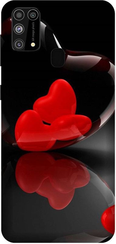 Yoprint Back Cover for Samsung Galaxy M31 Prime Bubble Heart back cover  (Multicolor, Hard Case, Pack of: 1)