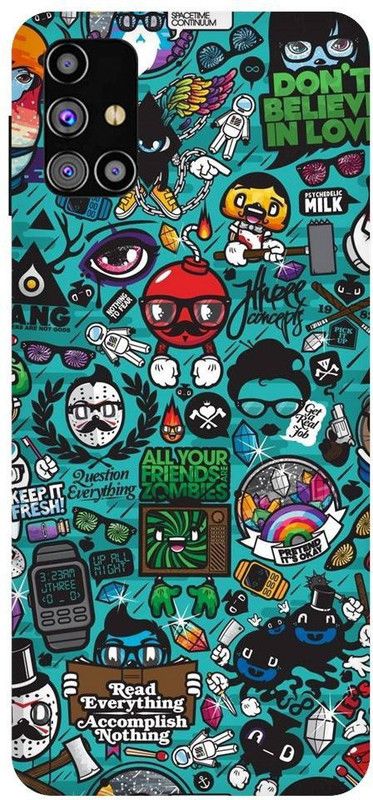 URCHIN Back Cover for Samsung M31 Cartoon, minecraft, puzzle, cute, funny, tranding, abstract  (Multicolor, Shock Proof)