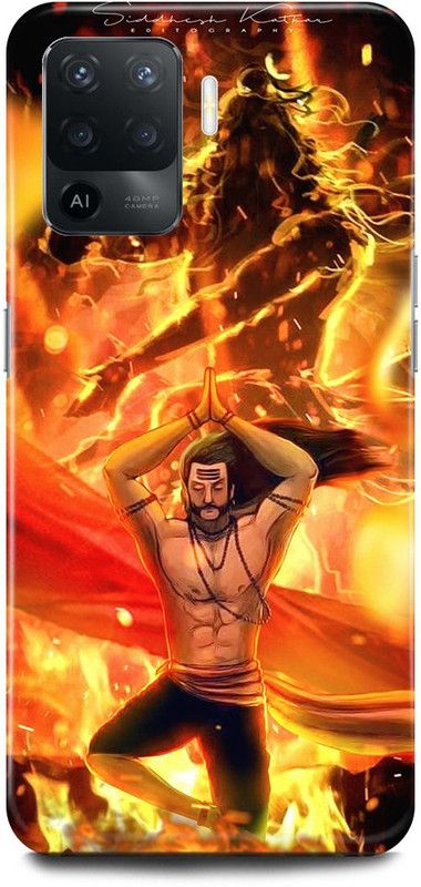 JUGGA Back Cover for OPPO F19 Pro, PARSHURAM, SHIV, SHIVJI, MAHADEV, MAHAKAL  (Yellow, Hard Case, Pack of: 1)