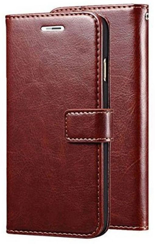 Techbuzz Flip Cover for Realme Narzo 10A  (Brown, Pack of: 1)