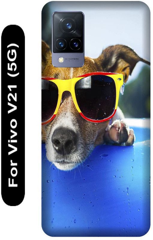 SSMORYA Back Cover for Vivo V21 5G, Cute Dog Printed  (Multicolor, Hard Case, Pack of: 1)