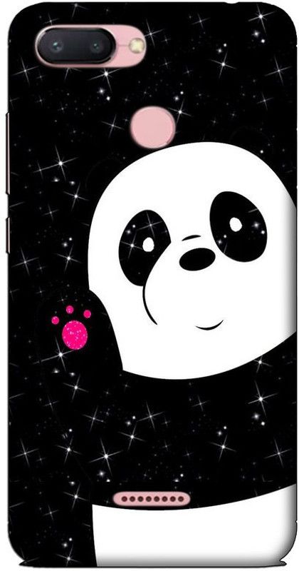 CROKIAN Back Cover for Redmi 6 white panda Back Cover  (Multicolor, Hard Case, Pack of: 1)