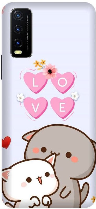 URCHIN Back Cover for Vivo Y20 Cats, cute Cat, Love Cats, Love, Sweet, Cat  (Multicolor, Shock Proof, Pack of: 1)