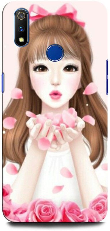 INTELLIZE Back Cover for Realme 3 RMX1825 GIRL BOY LOVE, ANIME, SWEET COUPLE, TOGETHER, HEART , FLOWER  (Multicolor, Hard Case, Pack of: 1)