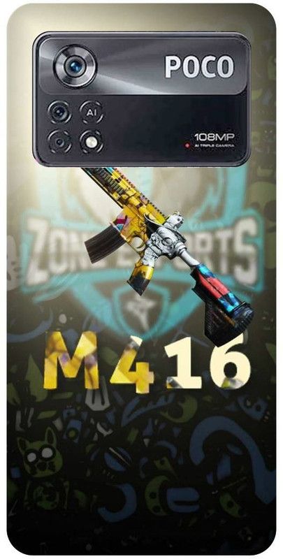play fast Back Cover for POCO X4 Pro 5G, PUBG, GAME, GUN, M416, BANDOOK  (Grey, Hard Case, Pack of: 1)