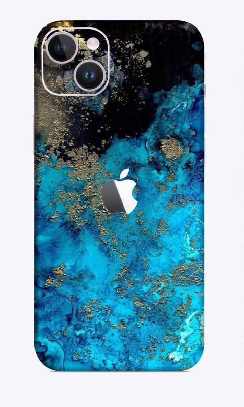 WeCre8 Skin's Apple iPhone 14 Mobile Skin  (Blue Aqua Multicolor Mobile Skin With Cleaning Wipe)