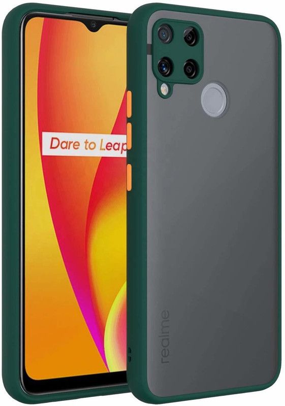 Celzo Back Cover for Realme C15  (Green, Silicon, Pack of: 1)
