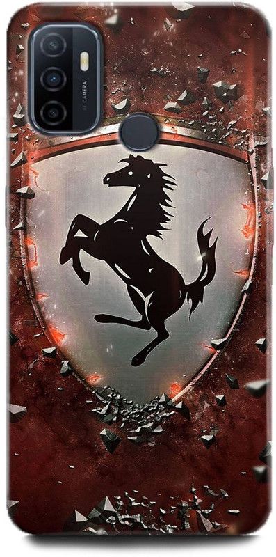 INDICRAFT Back Cover for OPPO A33, CPH2137 FERRARI, CAR, AUTO, FERRARI EMBLEM, TEXTURE  (Multicolor, Hard Case, Pack of: 1)