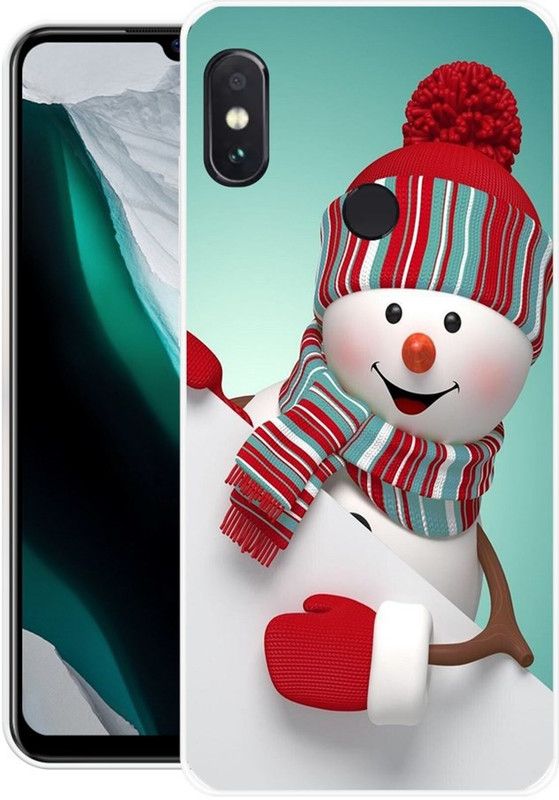 MUSKAY Back Cover for Mi Redmi Note 6 Pro  (Green, White, Grip Case, Silicon, Pack of: 1)