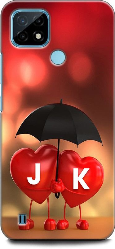 KEYCENT Back Cover for Realme C21Y, RMX3261 J K, J LOVES K, NAME, LETTER, ALPHABET, JK LOVE, HART, BLUE  (Multicolor, Pack of: 1)