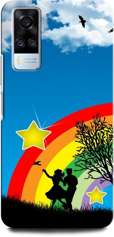GRAFIQE Back Cover for VIVO Y51A COUPLE, LOVE, RAINBOW, FOREVER LOVE  (Multicolor, Shock Proof, Pack of: 1)