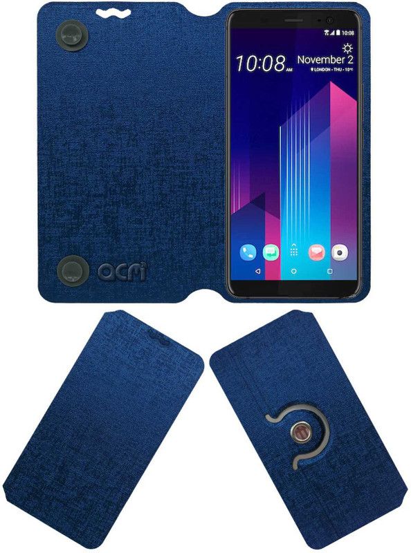 ACM Flip Cover for Htc U11 Plus  (Blue, Cases with Holder, Pack of: 1)
