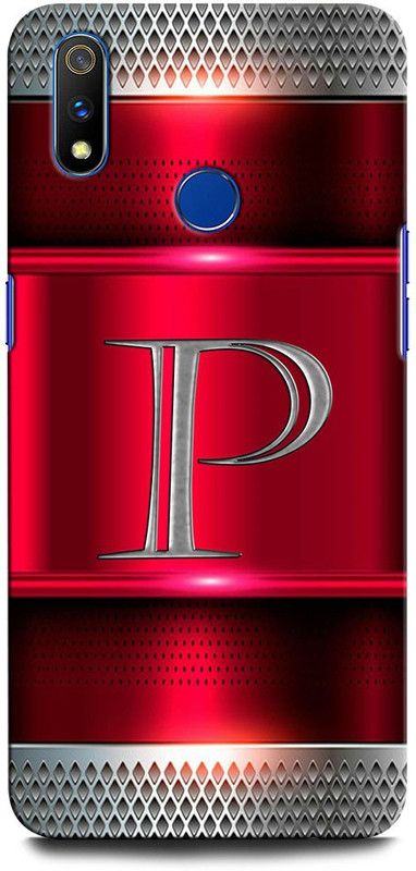 INTELLIZE Back Cover for Realme 3 RMX1825 P, P LETTER, P DESIGN, P ALPHABET, P NAME  (Multicolor, Hard Case, Pack of: 1)