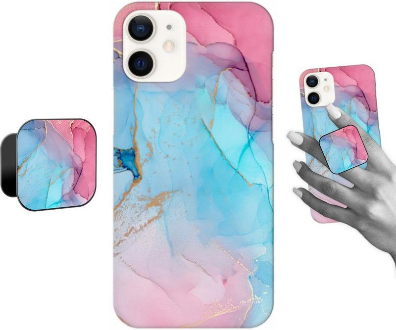 COBIERTAS Back Cover for Apple iPhone 12 Mini  (Blue, Pink, Cases with Holder, Pack of: 1)