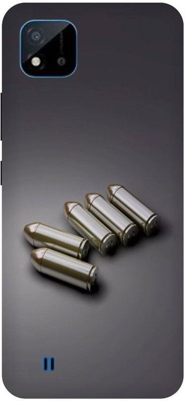 Bluvver Back Cover for Realme C20,RMX3061, Printed Bullets Gun Back Cover  (Multicolor, Hard Case)