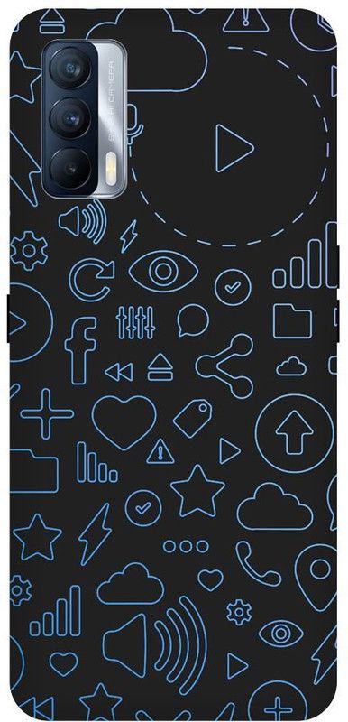 URCHIN Back Cover for Realme X7 facebook,cross,plus,minus,abstract,dark,star,heart,whatsapp,twitter,instagram  (Multicolor, Shock Proof, Pack of: 1)