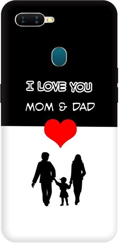 URCHIN Back Cover for Oppo A5Mom Dad, I love you mom dad, Mom Dad love, dad, mom, parents  (Multicolor, Shock Proof, Pack of: 1)