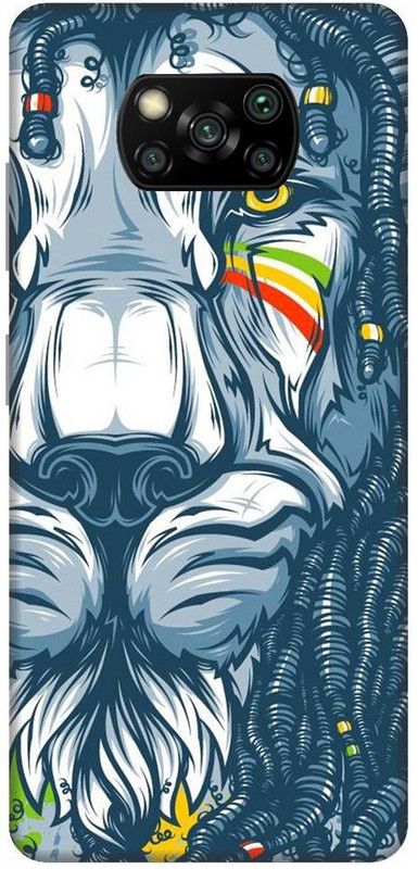 URCHIN Back Cover for Poco X3 Lion, King, Logo, Black, Lion King  (Multicolor, Shock Proof, Pack of: 1)