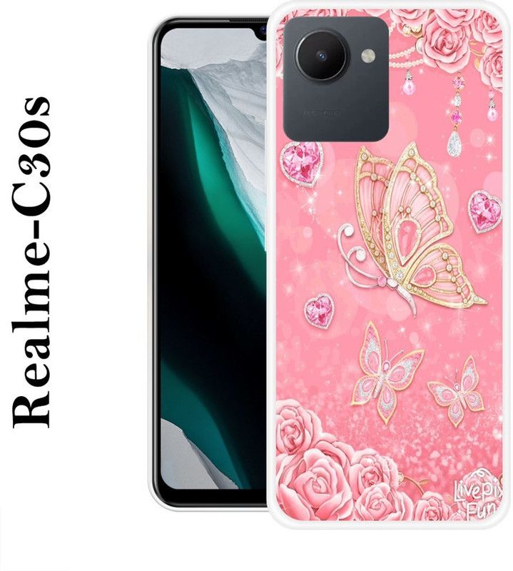 SIMAWAT Back Cover for Realme C30s  (Pink, Silicon)
