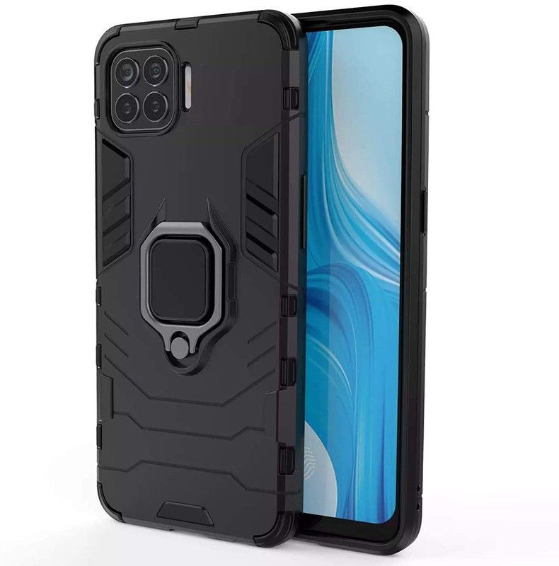 Rakulo Back Cover for Oppo F17  (Black, Dual Protection, Pack of: 1)
