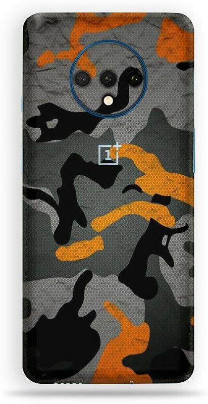 Jeeva Creation Oneplus 7t, oneplus 7t Mobile Skin  (Ultra Camo Orange Skin With High Matte Finish.)