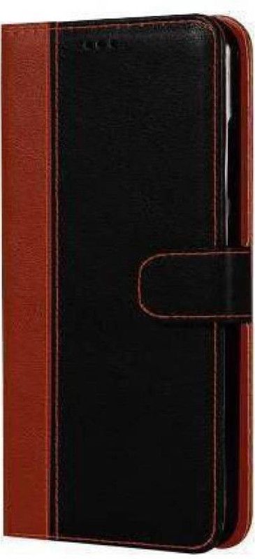 Amoha Flip Cover for Oppo A57 2022  (Black, Brown, Magnetic Case, Pack of: 1)