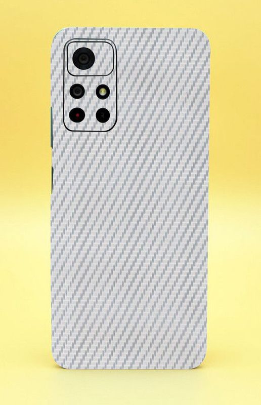 CLAXA Silver Carbon Fiber Poco M4 Pro 5G Back Skin Guard, Silver Carbon Fiber Mobile Skin  (Silver Carbon Fiber Skin With Super matte finish)