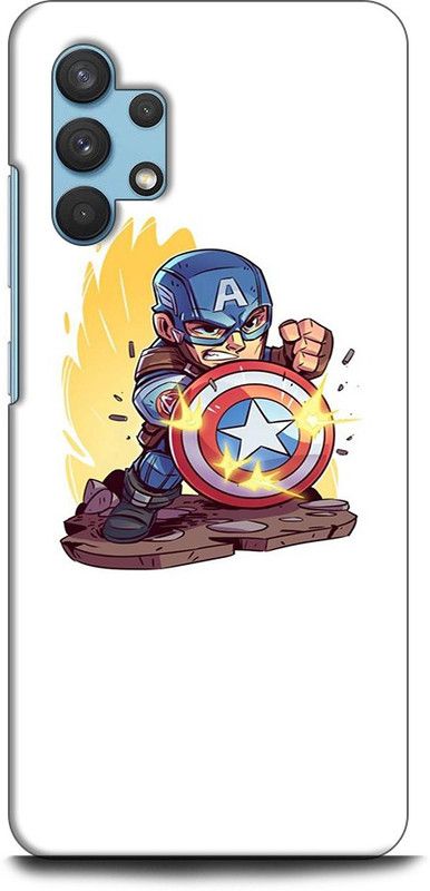 Afterglow Back Cover for SAMSUNG Galaxy A32 CAPTAIN AMERICA, AVENGERS, MARVEL, COMICS, SHEILD, SUPERHERO  (Multicolor, Shock Proof)