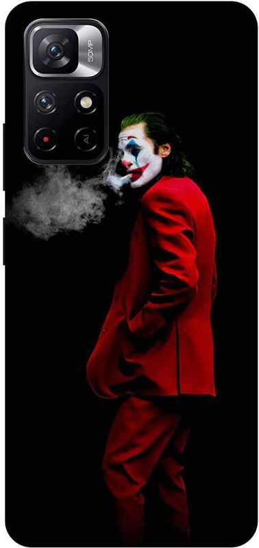 Yoprint Back Cover for Redmi Note 11t 5G Red And Black Joker Printed cover  (Multicolor, Hard Case, Pack of: 1)